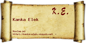 Kanka Elek névjegykártya